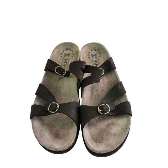 Mephisto Hannel Black Suede Comfort Support Sandals Size 40/10 - Picture 4 of 8